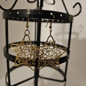Gold Star Wire Earrings